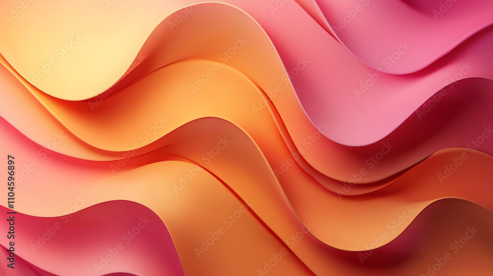 Aufkleber gradient texture of flowing pink and orange waves creating a vibrant background for creative design