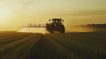 Obraz premium A tractor fitted with large tires driving through a muddy farm field