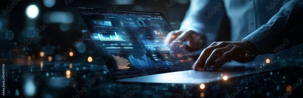 Poster digital marketing strategy data analysis insight report for performance growth and financial success