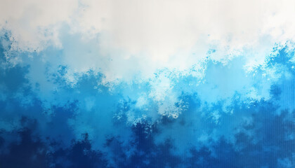 Abstract wall texture with blue, white paint. Minimalist design. Horizontal view. Rough, scratched surface. Weathered effect. Old-fashioned rustic style. Damaged, cracked. Copy space for design text.