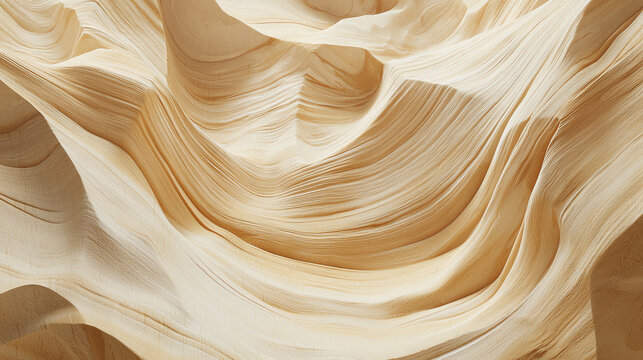 Sandstone texture revealing natural curves and layers in beige tones formed by erosion over time