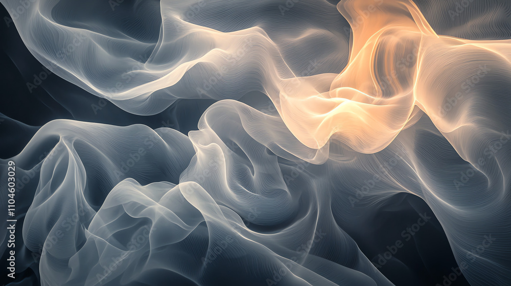 Aufkleber textured fog patterns create a mystical atmosphere on a dark gray background with hints of light