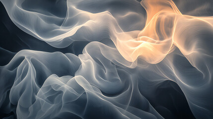 Obraz premium Textured fog patterns create a mystical atmosphere on a dark gray background with hints of light