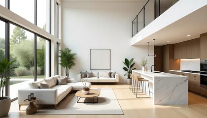 modern living room with furniture