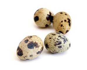 Quail eggs are isolated on a white background