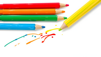 Obraz premium magic markers with color lines isolated with white highlights, png