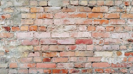 Obraz premium Textured Red Brick Wall with Rustic Charm and Weathered Appeal