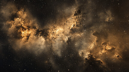 Obraz premium Golden stardust blankets a vast black canvas, embodying the beauty of the cosmos in a dazzling display of celestial wonders