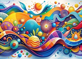 Abstract Fluid Shapes, Waves, Lines & Geometry