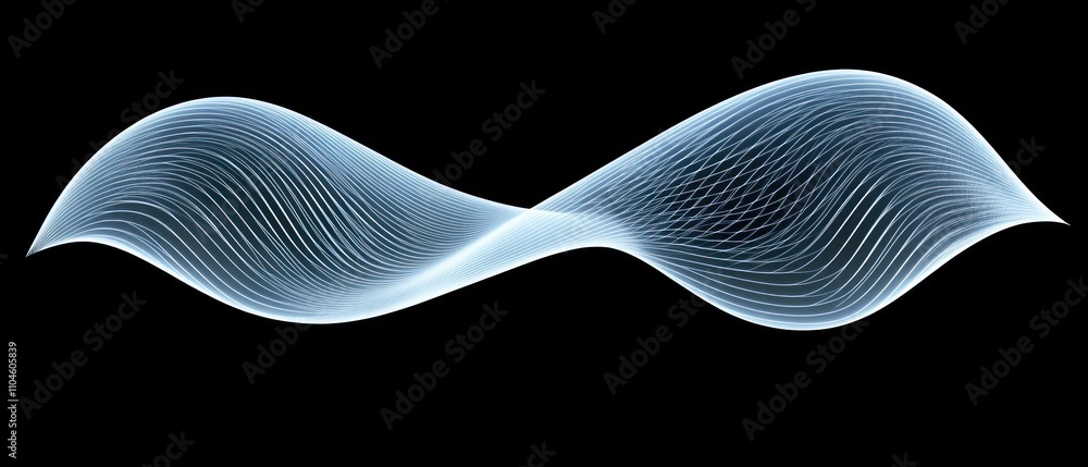 Poster abstract representation of waveforms illustrating fluid motion and energy flow.