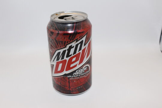 Mountain Dew Code Red closeup can
