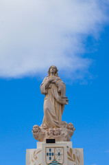 Fototapeta premium Statue of the Virgin Mary (Mother Mary) in a park in Dili City, Timor Leste.