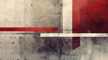 Fototapeta premium Abstract Textured Background with Red and White Geometric Shapes