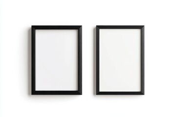 Two black framed white picture frames