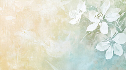 Floral imprint texture on muted pastel background evokes a serene and tranquil atmosphere