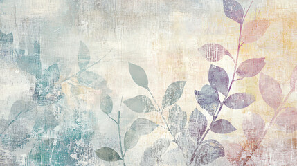 Floral imprint texture in muted pastels creating a calming atmosphere