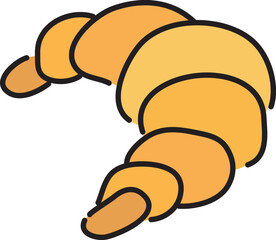 baked fresh croissant side view