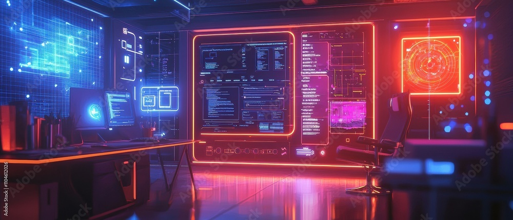 Poster transform your workspace a visual guide to futuristic home office design concepts
