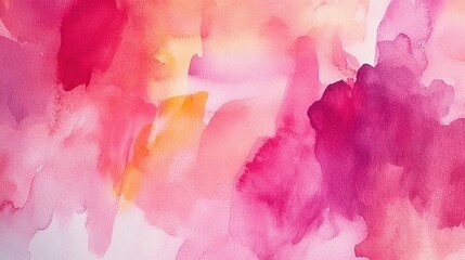 Fototapeta premium Soft Watercolor Abstract in Shades of Pink, Red, and Yellow Hues