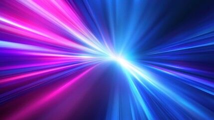 Vibrant Light Rays in Motion with Deep Blue and Bright Pink Tones