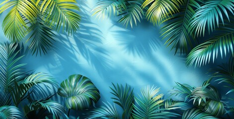 Soft Abstract Palm Leaf Shadows on White Wall Minimalistic Summer Background