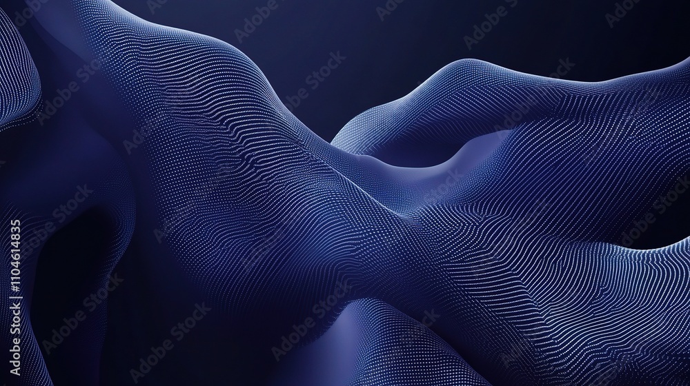 Poster Abstract Dark Wave Patterns in Smooth Fluid Surface Design