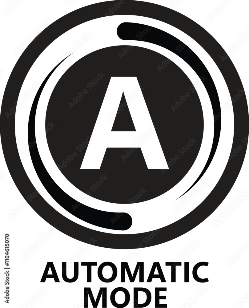 Poster automatic mode smartphone icon. auto mode switch sign. professional automatic mode emblem for mobile