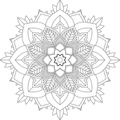 Easy Mandala coloring book simple and basic for beginners, seniors and children. Set of Mehndi flower pattern for Henna drawing and tattoo. Decoration in ethnic oriental, Indian style.
