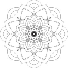 Easy Mandala coloring book simple and basic for beginners, seniors and children. Set of Mehndi flower pattern for Henna drawing and tattoo. Decoration in ethnic oriental, Indian style.