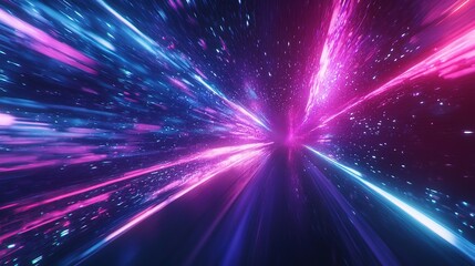 Fototapeta premium Vibrant Light Trails in a Futuristic Cosmic Space Environment