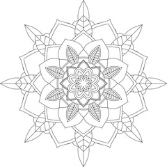 Easy Mandala coloring book simple and basic for beginners, seniors and children. Set of Mehndi flower pattern for Henna drawing and tattoo. Decoration in ethnic oriental, Indian style.	
