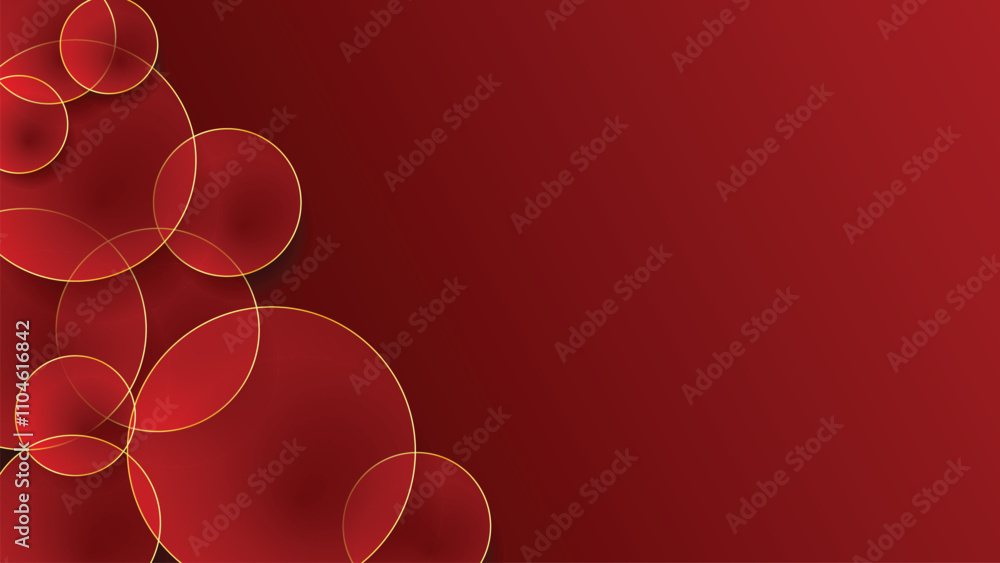 Aufkleber red background design with luxurious effect elements. circle gold background vector design modern il