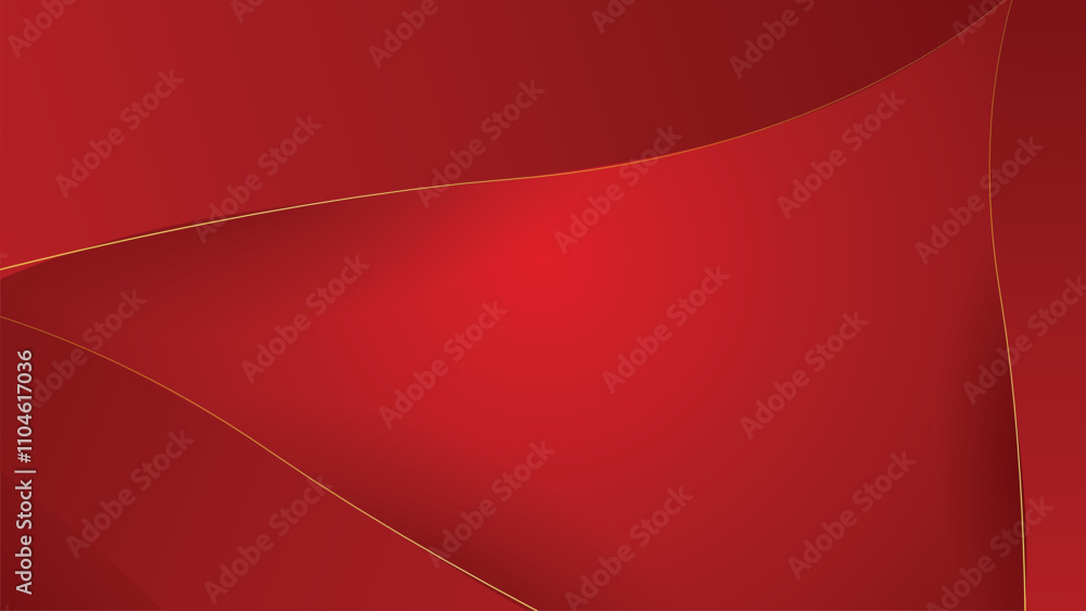 Aufkleber red background design with luxurious effect elements. line gold background vector design modern illu