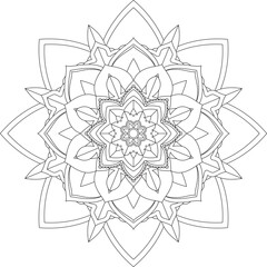 Easy Mandala coloring book simple and basic for beginners, seniors and children. Set of Mehndi flower pattern for Henna drawing and tattoo. Decoration in ethnic oriental, Indian style.	
