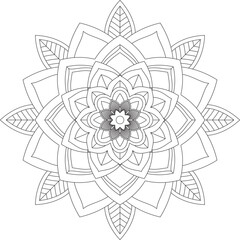 Easy Mandala coloring book simple and basic for beginners, seniors and children. Set of Mehndi flower pattern for Henna drawing and tattoo. Decoration in ethnic oriental, Indian style.	
