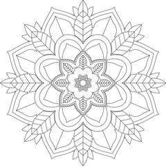 Easy Mandala coloring book simple and basic for beginners, seniors and children. Set of Mehndi flower pattern for Henna drawing and tattoo. Decoration in ethnic oriental, Indian style.	
