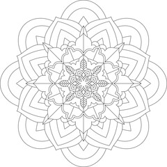 Easy Mandala coloring book simple and basic for beginners, seniors and children. Set of Mehndi flower pattern for Henna drawing and tattoo. Decoration in ethnic oriental, Indian style.	