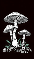 psychedelic mushrooms psilocybe cubensis isolated with white highlights, png