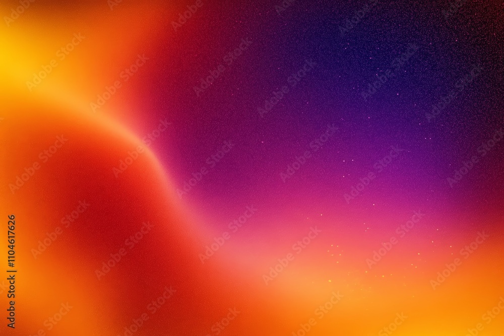 Poster colorful gradient abstract background with deep purple to bright orange transition and grainy textur