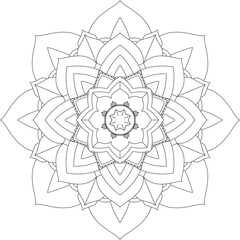 Vibrant mandala color book with simple, hand-drawn vector designs! Perfect for coloring, drawing, painting, and art lovers. Floral, geometric, symmetrical patterns for creativity and relaxation.
