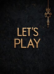 Luxurious Geometric LET'S PLAY Art with Gold Accents and BDSM Elements