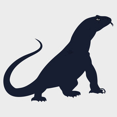 komodo  silhouette vector art and illustration