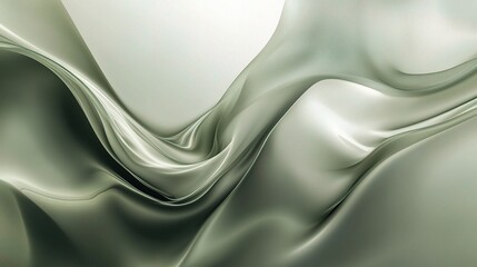 Soft Green Fabric Waves Flowing Smoothly in Gentle Motion