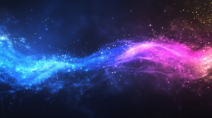 Obraz premium Vibrant Abstract Light Waves in Blue and Pink Colorful Background