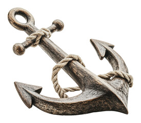 Decorative anchor on a white background, cut out - stock png.