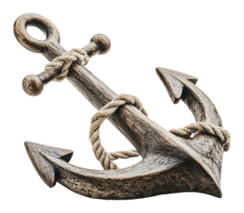 Decorative anchor on a white background, cut out - stock png.