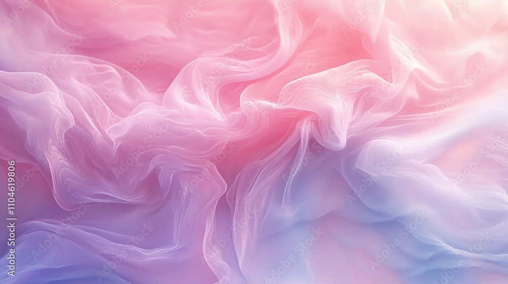 Poster soft pink and purple abstract fabric texture with flowing patterns