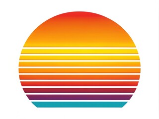 Stunning Sunset Sun Graphic Design, Modern Abstract Sunburst, Artistic Sunset Symbol