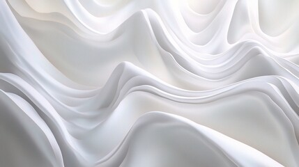 Obraz premium Flowing White Fabric Waves with Soft Natural Light in Background