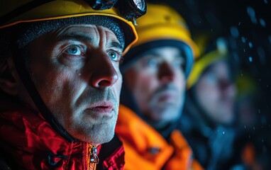 Frozen Faces, Fiery Resolve: Rescuers brave the blizzard's fury, their determination unwavering in the face of adversity.